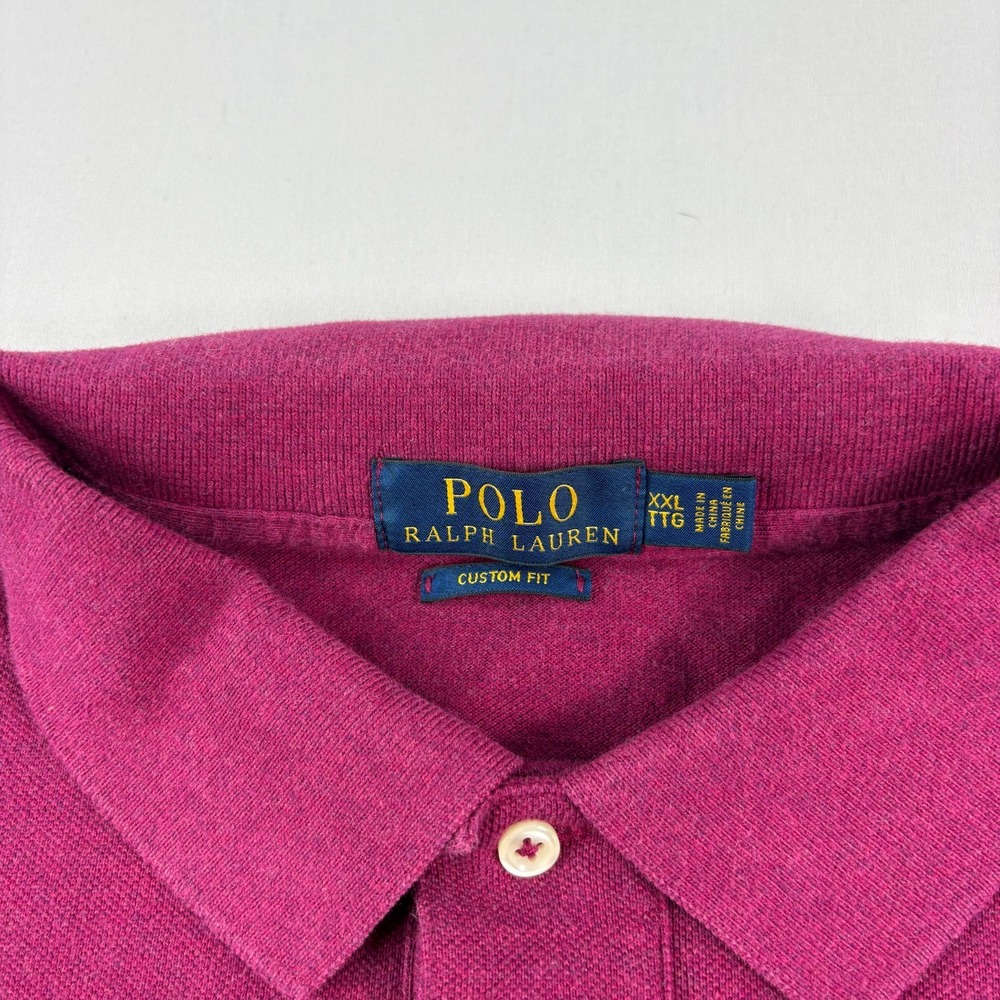Polo Ralph Lauren Shirt Mens 2XL Pink Custom Fit Short Sleeve Preppy Cotton - Picture 4 of 9